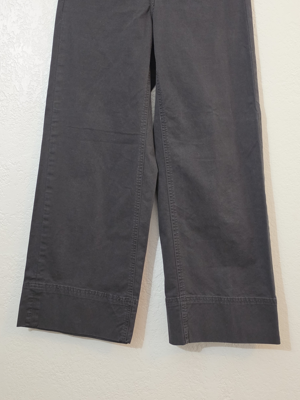 Everlane Lightweight Wide Leg Crop Stretch Cotton Pants Washed Black Womens 00 - Picture 4 of 11